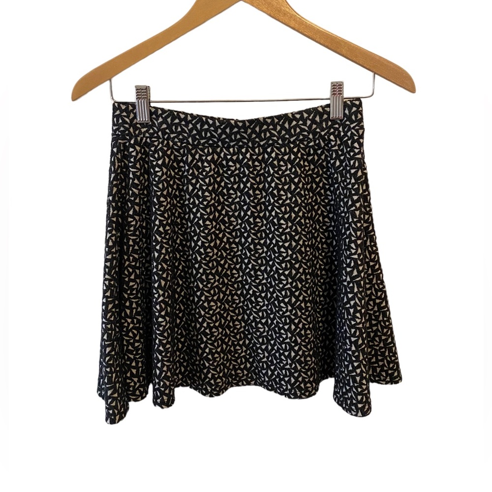 Mossimo Supply Co. Black & White Geometric Print Skater Skirt